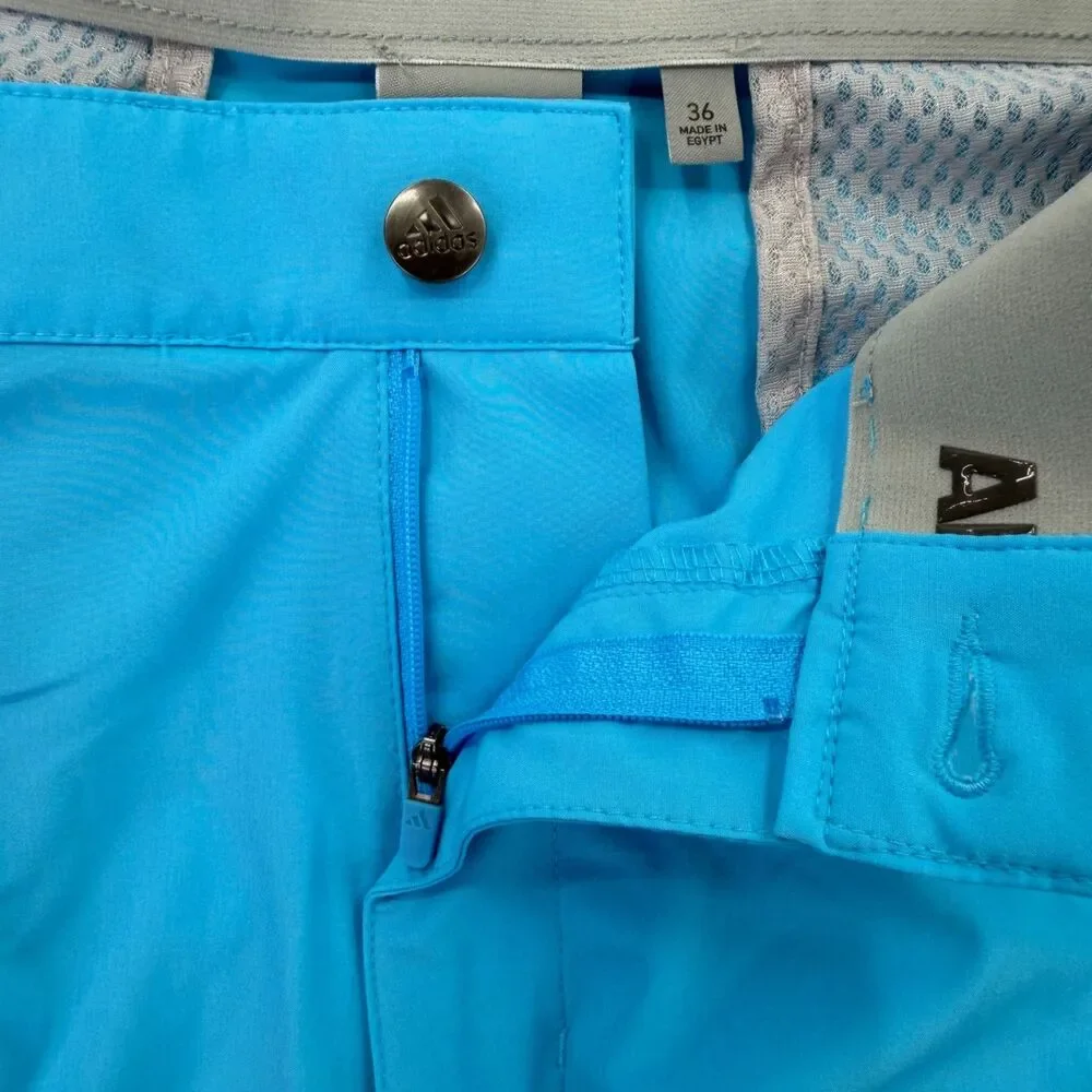 Adidas Golf Ultimate365 Mens Shorts Cyan Blue Stretch Waistband Size 36